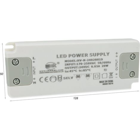 Alimentatore Trasformatore CV 20W 24V 0,83A Super Slim Solo 16mm Spessore (1/3)