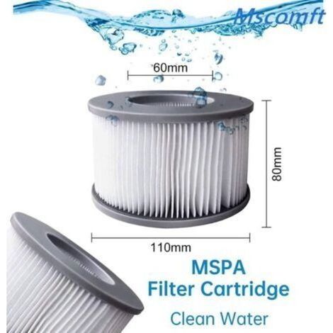 4er-Pack Ersatzfilterkartuschen für MSpa Whirlpools, Hot Tubs und andere aufblasbare Pools, passend für Filtermodelle ab 2020 H262 (1/4)