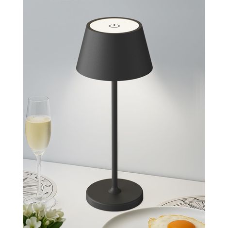 Lampe de Table Sans Fil Rechargeable Led, Tout Métal Lampe Sans Fil Rechargeable 5000mAh, 3 Températures de Couleur, Contrôle Tactile pour Chevet, Interieur, Exterieur (1/5)