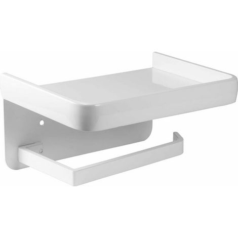 ZVD (blanc)Porte-rouleau de papier toilette mural en aluminium pour salle de bain et cuisine (1/4)