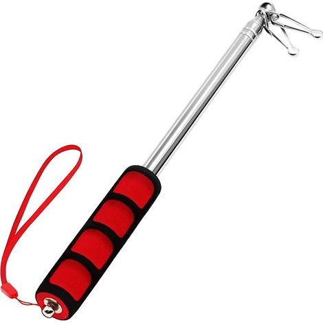 Mât télescopique portable rouge 2m, 1 pièce pour drapeau, pliable, main libre. (1/5)