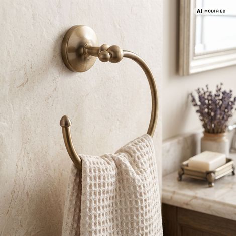 Anneau porte-serviette PaulGurkes en bronze rétro pour accessoires de salle de bain (1/3)