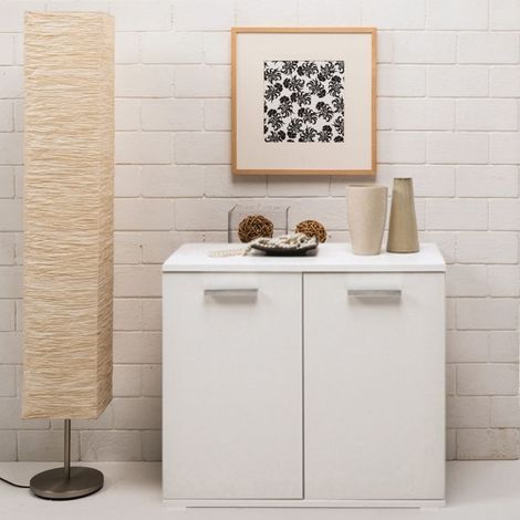 Mobile multiuso 90x45x80 ingresso e ufficio Mini Viareggio colore bianco frassinato