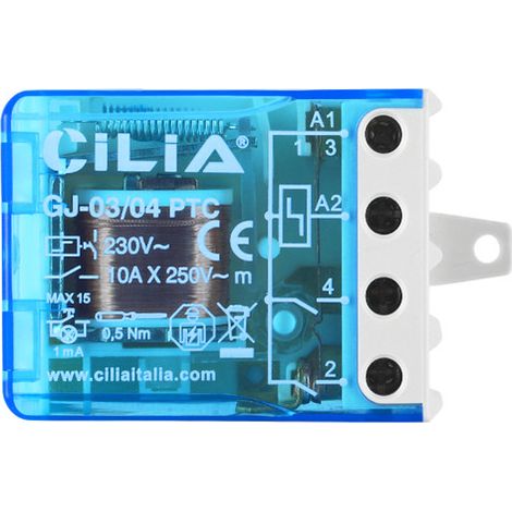CILIA Télérupteur Commutateur EVO 230V AC 10A - 4 Séquences (2 Contacts NO) - Compatible avec Finder 27.25 - Spécial Boutons Poussoirs Lumineux (Condensateur Intégré) - Bleu (1/5)