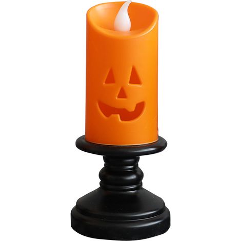 Bougeoir citrouille d'halloween coloré, lampe LED sans flamme, bougeoir de table, décoration de maison, décoration d'halloween (1/4)