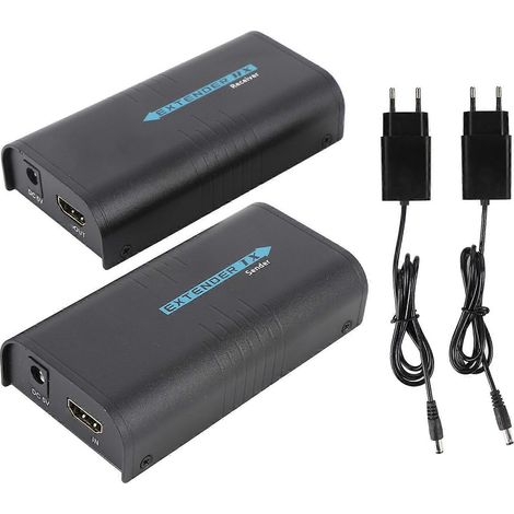 Extenseur HDMI Ethernet sur Cat5 Cat6, émetteur-récepteur 1080P HD 200M, kit transmission multimédia pour signal audio-vidéo (1/5)