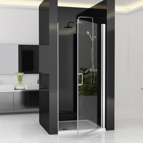 Nischentür Duschabtrennung 180°Schwingtür Duschwand Dusche 6mm Nano Glas, 100x195cm (1/5)