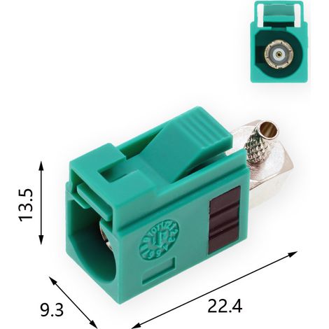 Connecteur automobile coudé femelle SMB de type E à corps court Fakla, type ABCDEFGHKZ, RG174 (1/3)
