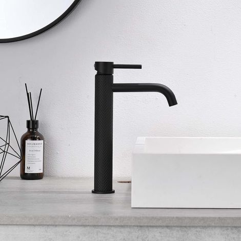 1 robinet noir robinet de salle de bain - robinet de salle de bain - eau chaude et froide (1/5)