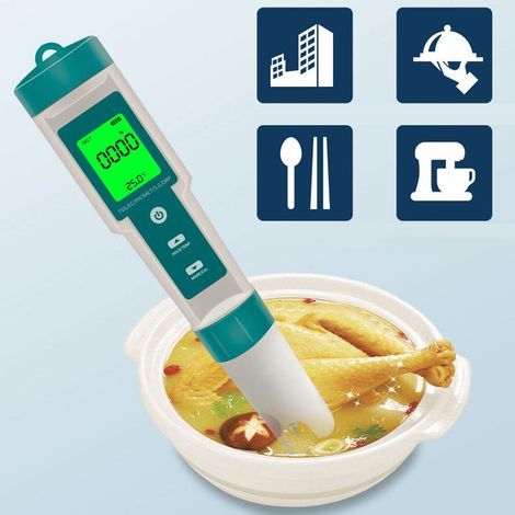 7-in-1 Multifunktionales digitales Wasserqualitätsmessgerät, hochpräziser tragbarer Teststift, Messgerät für pH/TDS/EC/Salzgehalt/ORP/SG/Temperatur. (1/5)
