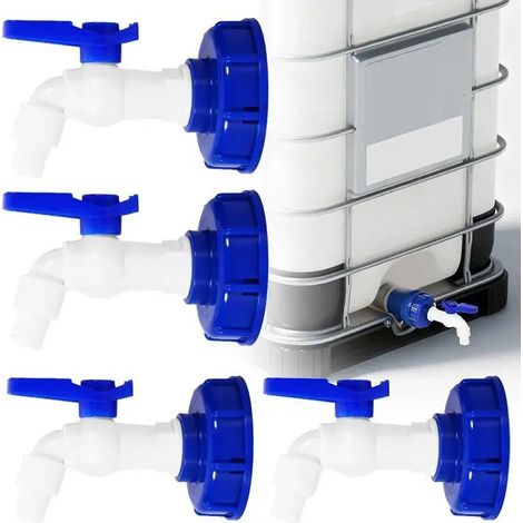 4 Pièces Robinets de Réservoir d’Eau 3/4" – Robinets en Plastique pour Cuve IBC et Récupérateur d’Eau de Pluie (1/3)