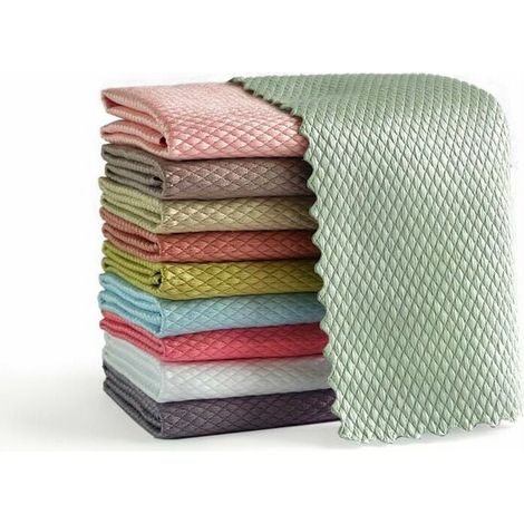 Chiffon Magique, Lot de 10 Chiffon de Nettoyage en Microfibre Multifunction pour dans Cuisine Voiture Salle de Bain Maison Bureau Multicolore 30x40CM (1/5)