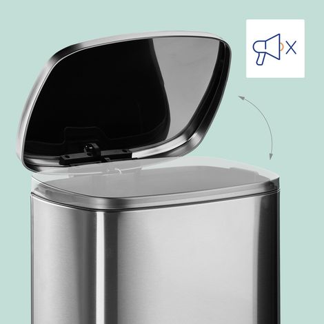 50L Stainless Steel Pedal Bin - Soft-Close Lid (1/5)