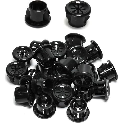 50 Kabelklemmen, 11 mm Durchmesser, runde Nylon-Kabelklemmen für Bürokabel, schwarz (1/5)