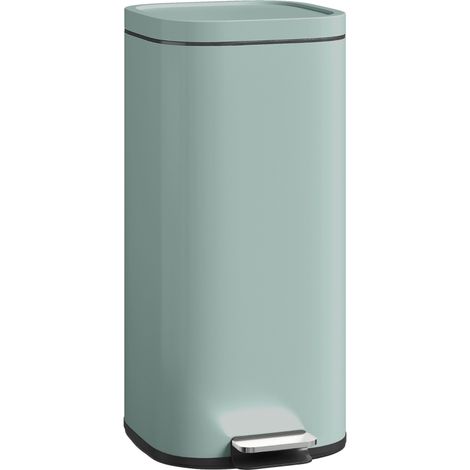Cubo de basura con pedal de 30 litros, con tapa, cierre suave y función de apertura prolongada, ideal para la cocina y el hogar. (1/5)