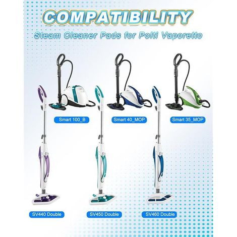 5 PCS Serpillières Microfibres pour Polti Vaporetto SV440 Double, SV450, SV460, Réutilisables Serpillières pour Polti Vaporetto Smart 100 T, Idéal Lingettes Microfibres Lavables (1/5)