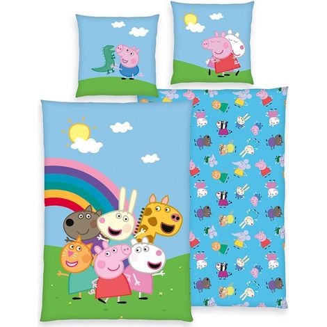 herding Peppa Pig Set de Ropa de Cama Infantil Multicolor Algodón