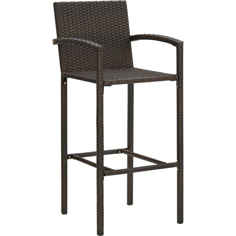 Maison Exclusive - Barhocker 2 Stk. Braun Poly Rattan