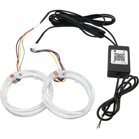 2 stücke LED Angel Eyes Licht Multi-Farbe 80mm 9-36V App Control Multifunktions Scheinwerfer Halo ringe Lampe (1/5)