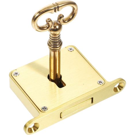 Serrure de Tiroir Verrou Sécurisé sans Blocage Vintage en Laiton Or pour Meubles et Bureaux pour Tiroirs D'armoires et Bureaux Modernes (1/5)