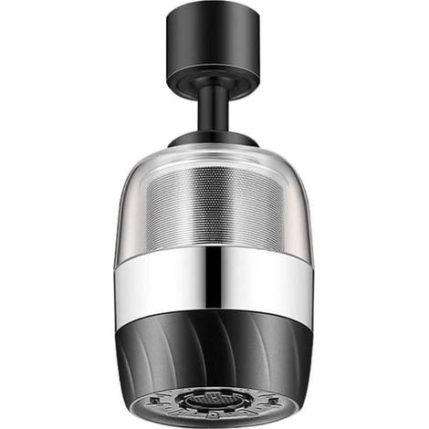 Robinet pivotant extractible remplaçable pour économiser l'eau, facile à installer, filetage 1/2" pour évier de cuisine, noir (1/5)