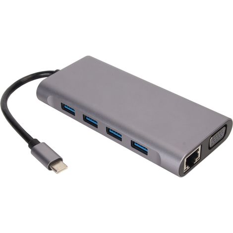 Station d'accueil USB-C 11 en 1 avec charge PD 87W, 4K HDMI/VGA, port Gigabit Ethernet et ports USB 3.0 pour PC portable (1/5)