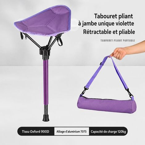 Tabouret télescopique monopode pliant en aluminium violet avec bandoulière violet réf 8239 33 × 28 × 79 cm 380 g – Livraison gratuite