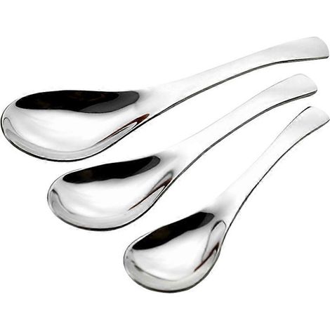Ensemble de 3 cuillères à soupe en acier inoxydable pour la cuisine. (1/5)
