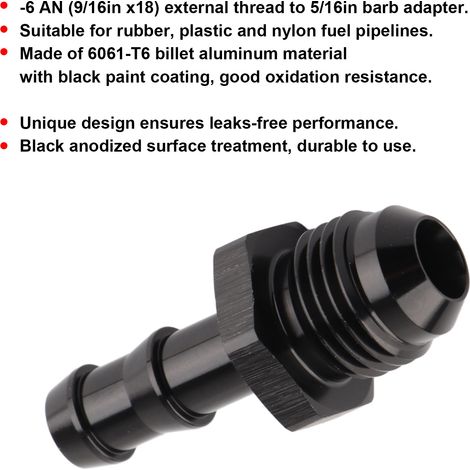 Adaptateur de fixation pour conduites de carburant en caoutchouc et en plastique/nylon, compatible avec les pièces automobiles. (1/5)