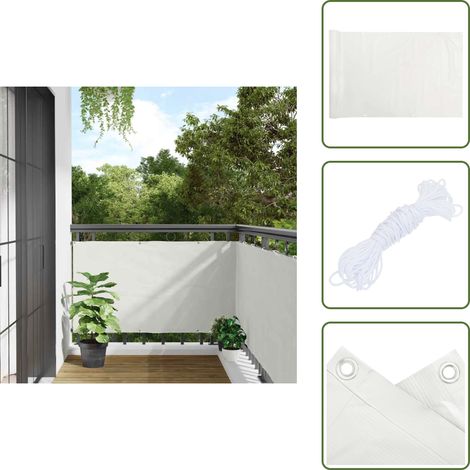 Recinzione da balcone - vidaXL Paravento da Balcone Bianco 500x75 cm in PVC - Paravento in PVC