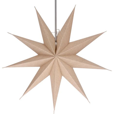 Étoile lumineuse pliable en papier pour l'Avent, étoile de Noël 60 cm - Atlantis, blanc crème, décoration de fenêtre en forme d'étoile (1/3)