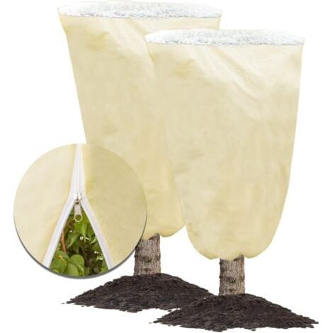 Lot de 2 housses de protection contre le gel, 120 x 180 cm, couvertures d'hiver par temps froid, veste d'arbuste avec cordon de serrage, tissu de protection contre le gel réutilisable pour plantes d'e (1/5)