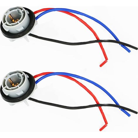 Riloer 2 pièces 1157 douille d'ampoule BAY15D support de lampe P21 / 5W adaptateur connecteur de Base pour feu de freinage accessoires de voiture en plastique (1/5)
