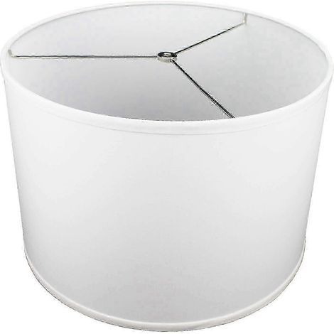 Abat-jour cylindrique en lin blanc. diamètre supérieur 16 po x diamètre inférieur 16 po x hauteur 12 po (1/4)
