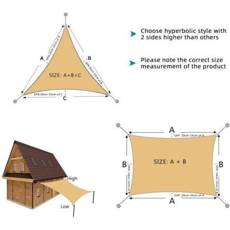 Voile d'ombrage rectangulaire 3x4m – Toile imperméable 160 g/m² – Protection UV 95% – Installation facile avec anneaux inox (1/4)