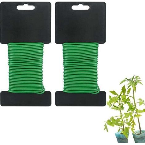 Fil Jardinage Vert, Fil de Jardin, Fil pour Plantes, Fil de Jardinage, Fil de Fer Jardin, 2.5 mm x 10 m Liens de Jardinage pour Ligatures, Attache Plantes Souple, Attaches de Fil de Jardin (1/4)