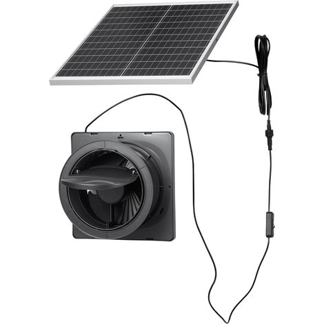 Mophorn 25W Solar Ventilator, 12V Solarpanel mit Einzelventilator, Max. 2030 U/min für 374 m³/h Luftstrom, 4,3 m/s Solarbetriebener Abluftventilator für Hühnerställe und Gewächshäuser (1/5)