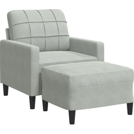 Maison Exclusive - Fauteuil avec repose-pied Gris clair 60 cm Velours