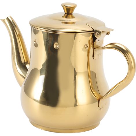 Bouilloire à café/thé 500 ml en acier inoxydable avec compartiments pour épices, couleur or. (1/5)