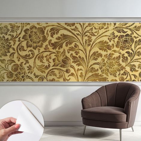Papier peint autocollant Mural avec colle pour salon et chambre Décoration murale rapide Motif floral 250x104 cm (1/5)