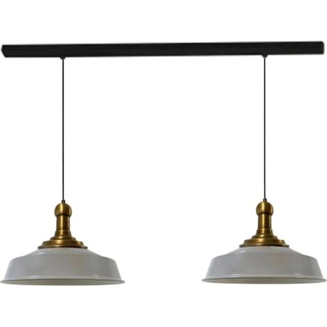 bamyum Asletl Suspension Luminaire Industrielle Rétro en Metal Lot de 2, Lustre de Salon Vintage, Éclairage de Plafond pour Chambre, Cuisine, Lampe Suspendue Gris