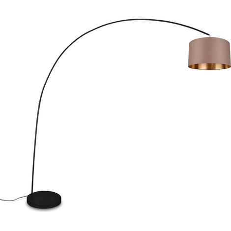 Trio Lampadaire 419200141, métal noir mat, abat-jour taupe/doré, sauf 1x E27 (1/5)