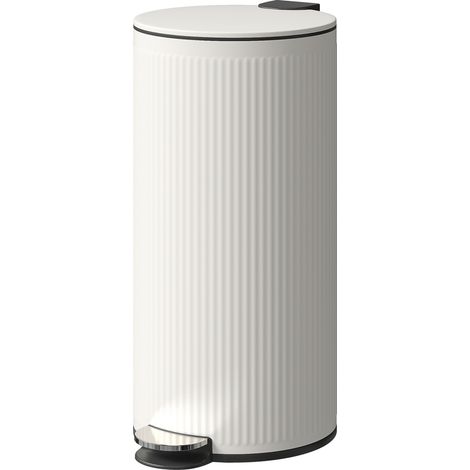 30-Liter-Abfalleimer mit Pedal und Soft-Close-Deckel, Metall-Inneneimer, schwarz, 36 x 30 x 60,5 cm