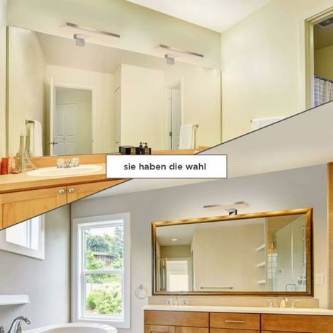 Lampe miroir LED salle de bain - MHY® - LED 5W - 500lm - IP44 étanche - Blanc neutre 4000K - Acier inoxydable anti-buée (1/5)