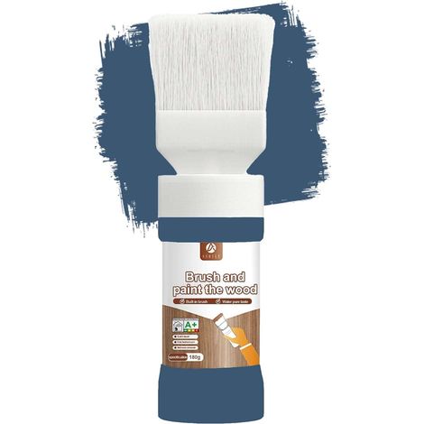 Peinture tout-en-un, sans ponçage, pour bois, meubles, armoires, décoration intérieure, écologique, séchage rapide, 6.35 Oz - 1 pot (bleu marine) (1/5)
