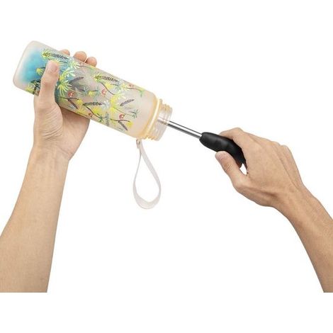 Spazzola per bottiglie,set di spazzole per la pulizia con manico lungo e setole rotonde per bottiglie strette,bottiglie di birra (1/3)