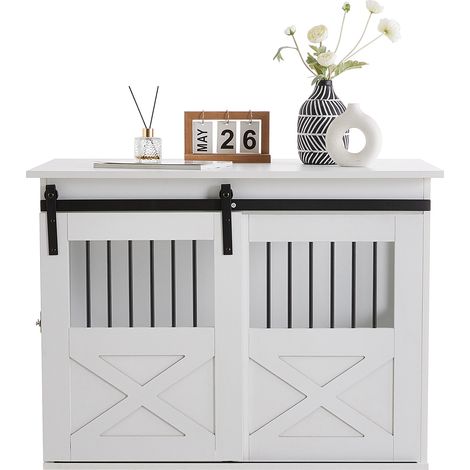 Wooden Dog Crate with Lockable Barn Door (1/5)
