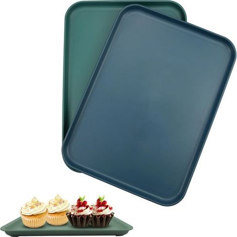 Flightmode，Juego de 2 bandejas rectangulares para servir，reutilizables y versátiles para cocina，restaurante y cafetería，22 x 30,5 cm (1/5)