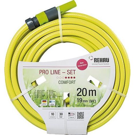 Kit de tuyau d´arrosage Pro Line jaune 19mm 3/4" 20m avec raccord