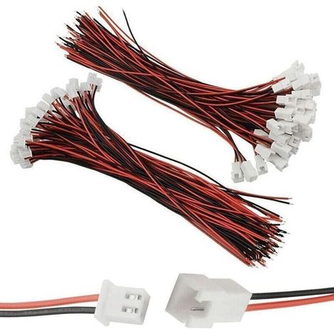 Connecteur JST XH 2,54 mm et PH 2 broches mâle/femelle avec câble 200 mm pour LED et batterie RC-Crezuo (1/4)